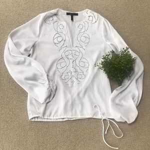 Bcbg NWOT max azria white poly woven long sleeve